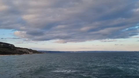 Coastal View With Dramatic Cloudy Sky Video stock 319817751