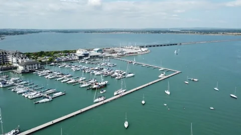 Coastal view of Malahide beach and the Irish Sea. Stock Footage 327624349