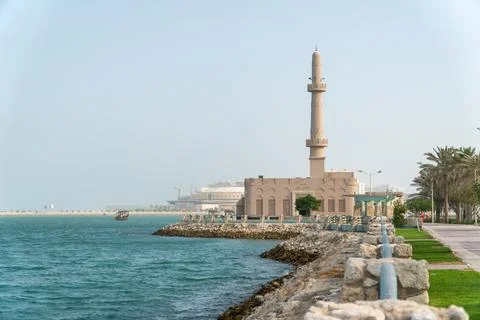 Coastal View with Mosque Stock Photos
