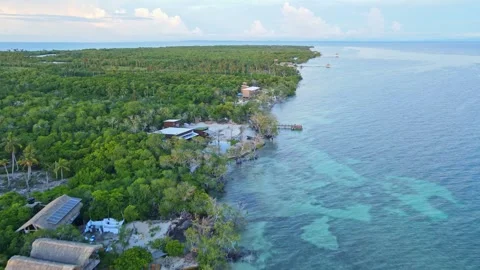 Coastal View of San Bernardo Archipelago Trees and Water Video stock 329596206