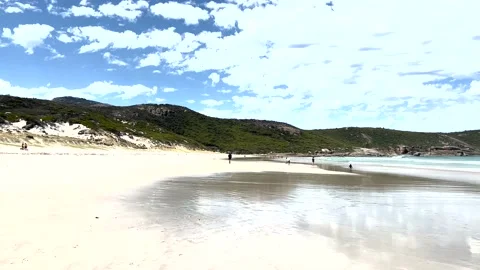Coastal View of Squeaky Beach on a Summer Day With Blue Sky Stock Footage 237462278