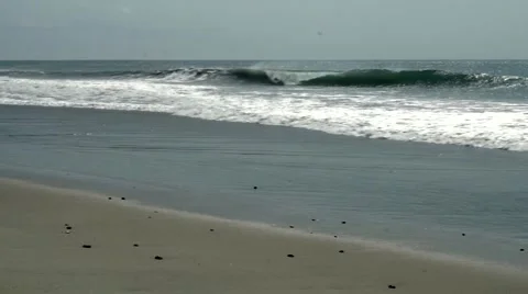 Coastal view of waves and beach on the Pacific coast of Mexico Stock Footage 45459918