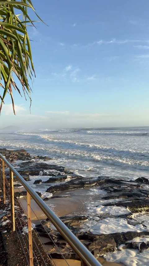 Coastal Walkway Waves Breaking Vidéo 301641418