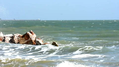 Coastal wave and ocean Stock Footage 132614491