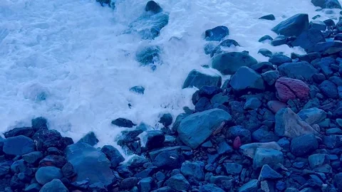 Coastal waves of the Atlantic Ocean in the evening. Portugal. Stock Footage 305194099