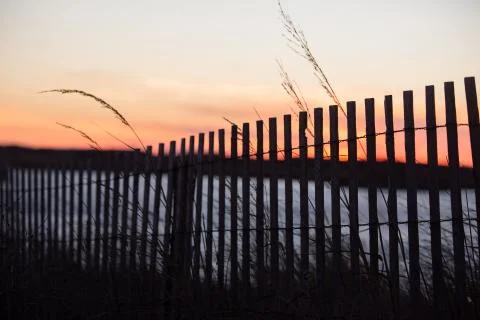 Coastal winter sunset Stock Photos