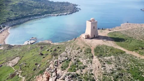 Coastal.Watchtower.Malta.2506 Video stock 313439863