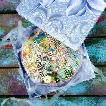 Coaster abstract handmade Stock Photos