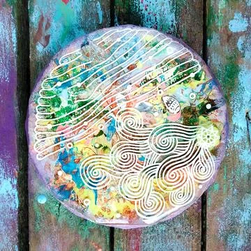 Coaster abstract handmade Stock Photos