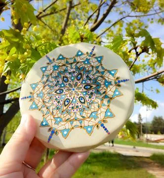 Coaster abstract handmade Stock Photos