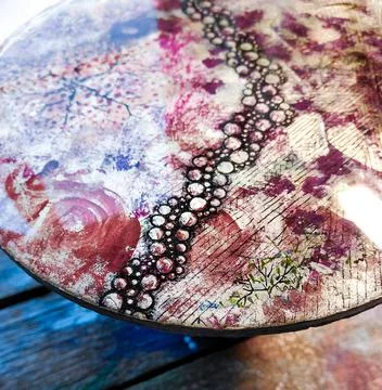 Coaster handmade with abstract patterns Stock Photos