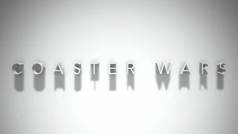 Coaster wars 3D title animation white text on a white background Stock Footage 299646562