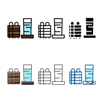 Coasters for drinks multistyle color icon vector Stock Illustration
