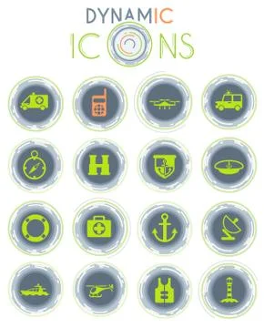 Coastguard dynamic icons Stock Illustration