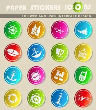 Coastguard icon set Stock Illustration
