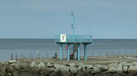 Coastguard Lookout Point with Tower Stock Footage 67578617