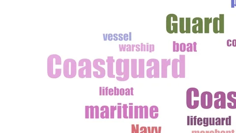 Coastguard Word Cloud Animated Isolated Stock Footage 107211906