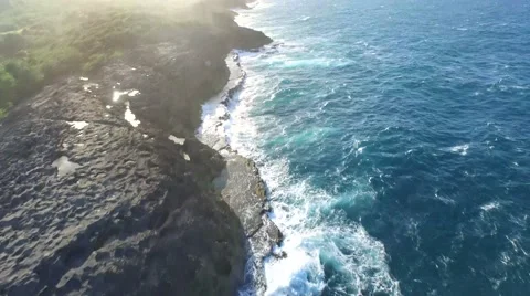 Coastline Aerial Puerto Rico with Drone Stock Footage