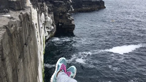 Coastline And Dramatic Cliffs Of Aran Islands, Ireland Stock Footage 109506813