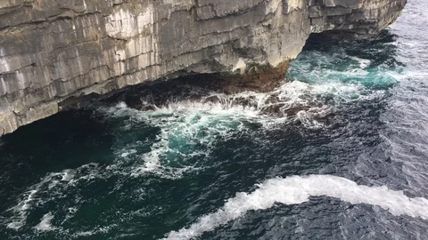 Coastline And Dramatic Cliffs Of Aran Islands, Ireland Stock Footage 109506904