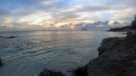 Coastline of Aruba Video stock 128213956
