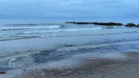 The coastline of the Baltic Sea with waves. Stock Footage 272213039