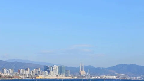 The coastline of Barcelona, Spain Stock Footage 119766005