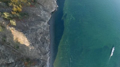 Coastline from birds eye view Stock Footage 124398741