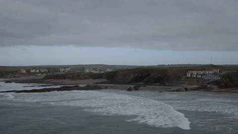 Coastline in bude Cornwall Stock Footage 235909222