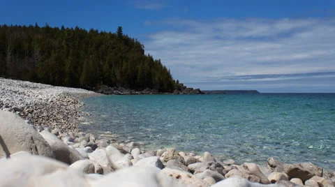 Coastline of Canada's Bruce Peninsula Vídeo Stock 63096566
