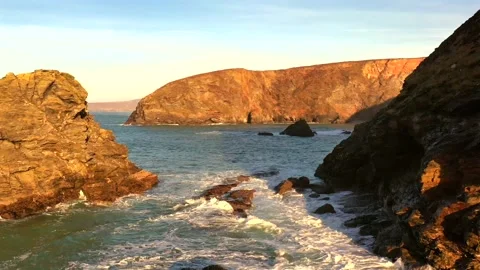 Coastline in Cornwall, England Stock Footage 297861623