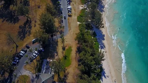 Coastline Flyover Kailua Video stock 89945505