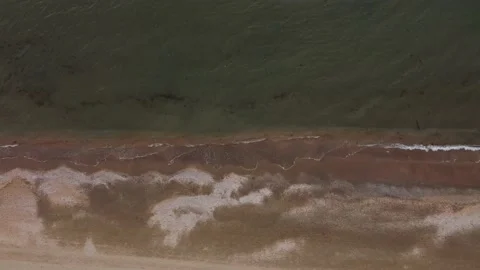 Coastline from a height with mud in the water Stock Footage 194744879