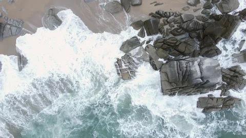 Coastline landscape with cliffs and ocean view from above. Stock Footage 319979086