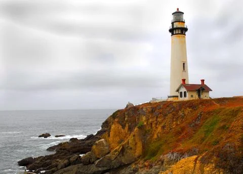 Coastline lighthouse Stock Photos