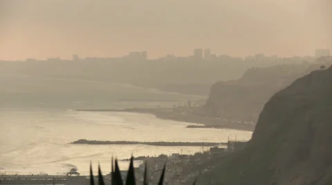 Coastline, Lima, Peru Video stock 24684665