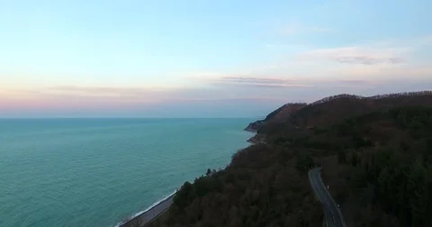 Coastline with mountainous terrain Stock Footage 83219137