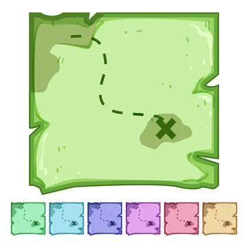 Coastline nautical map cartoon vector graphic 库存插图