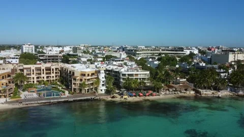 Coastline of Playa del Carmen Video stock 331897657