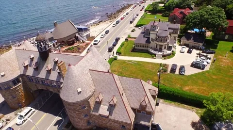 Coastline with restaurant Stock Footage 50795301