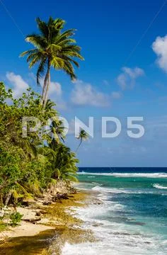 Coastline of San Andres Island in Colombia Stock Photos