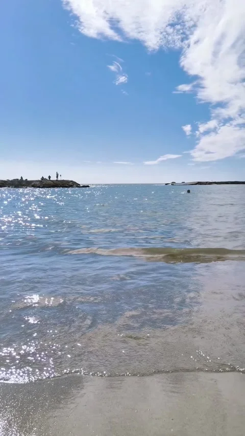 Coastline with splashing waves Stock Footage 300845970