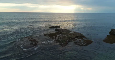 Coastline at sunset from drone Stock Footage 239217189