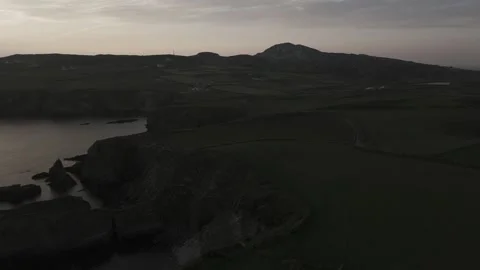 Coastline with sunset drone Stock Footage 278331174