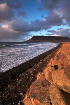 Coastline at sunset Foto stock