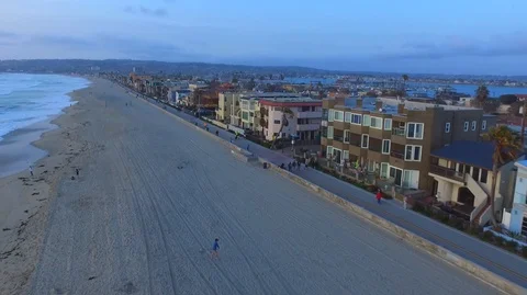 Coastline Sunset San Diego Aerial Stock Footage 85946634
