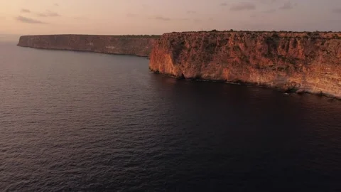  Coastline Tracking Shot along Cap Blanc Cliffs — Aerial Drone 4K — Mallorca, Ma Stock Footage 315369876