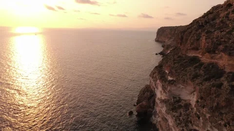  Coastline Tracking Shot along Cap Blanc Cliffs — Aerial Drone 4K — Mallorca, Ma Stock Footage 315369879