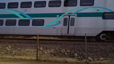 Coastline train passing Stock Footage 77609663