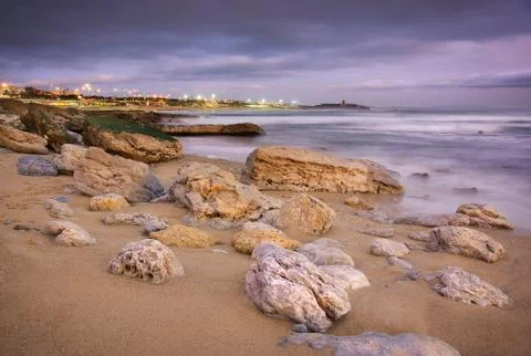 Coastline at twilight Foto stock